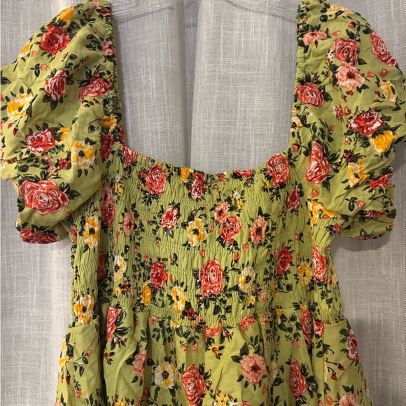 Rebellion Again Floral Green Tiered Maxi Dress - Picture 7 of 10